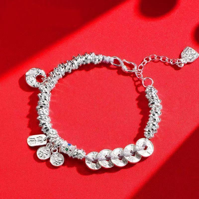 999.9银平安喜乐小胖福五帝钱盘缠