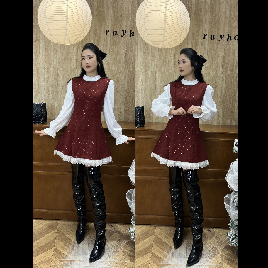 【AL】新款秋冬法式收腰设计小个子气质显瘦长袖连衣裙爆款5252