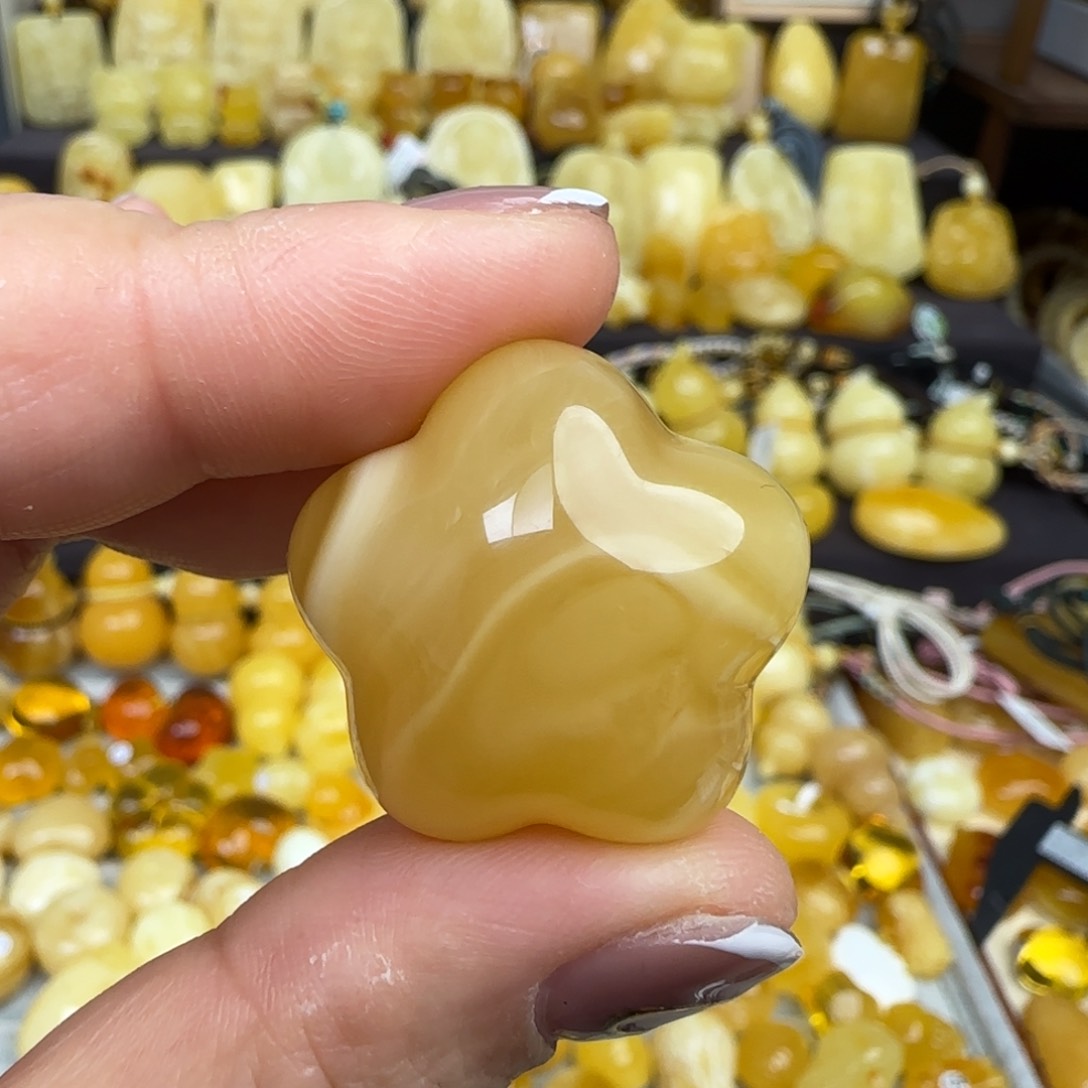 蜜蜡吊坠(不含链)未镶嵌天然俄料蜜蜡星星吊坠