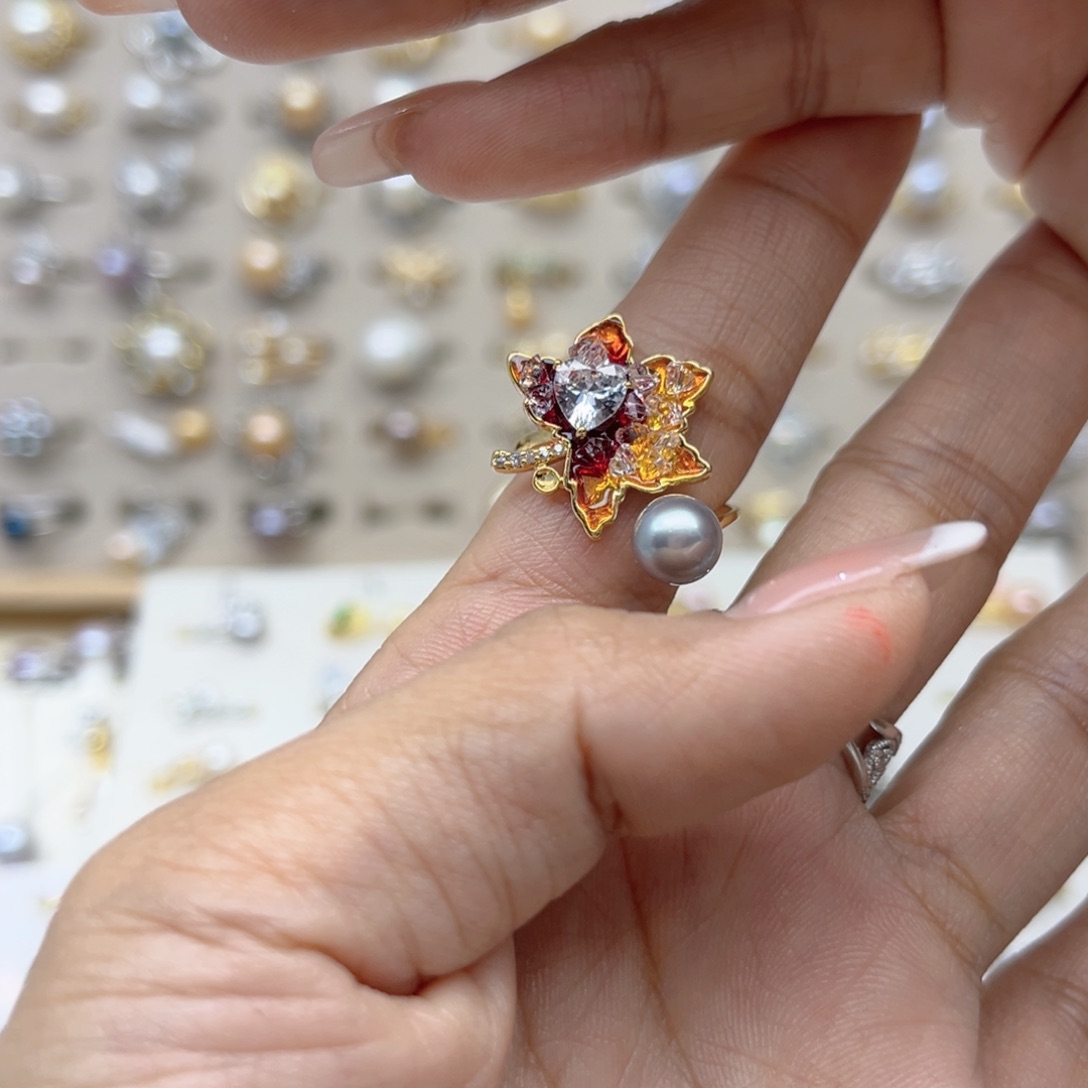 小****淡水珍珠戒指合金