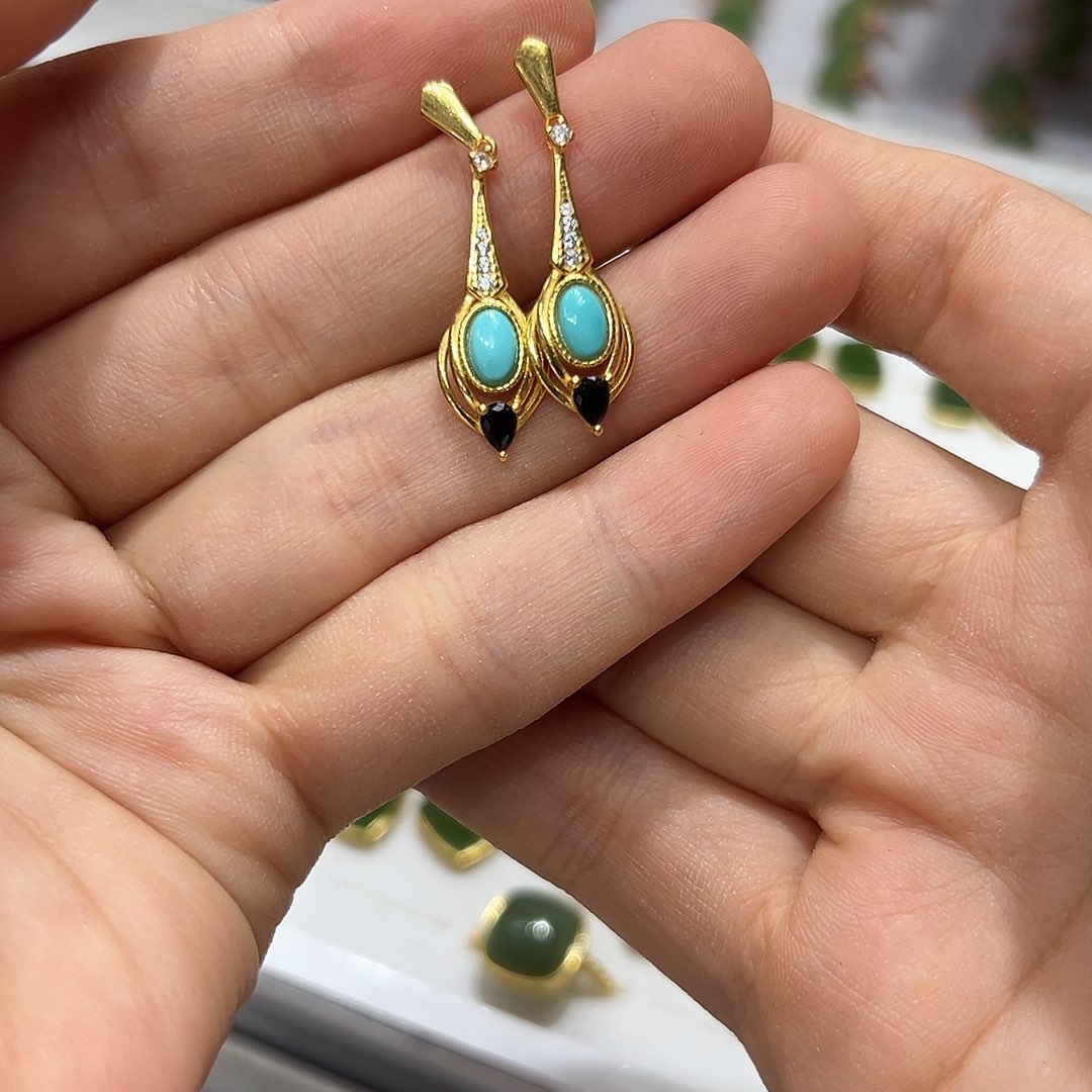 和田玉未镶嵌耳饰唐*