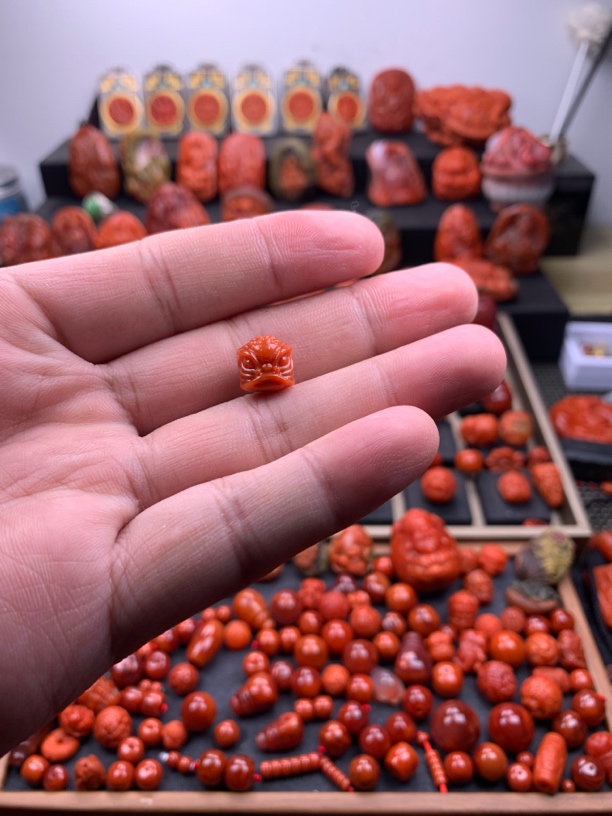 南红川料精工醒狮头10.7mm