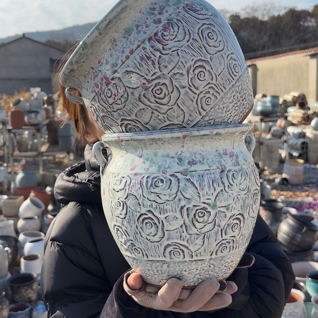 口径21高21两个玫瑰耳朵