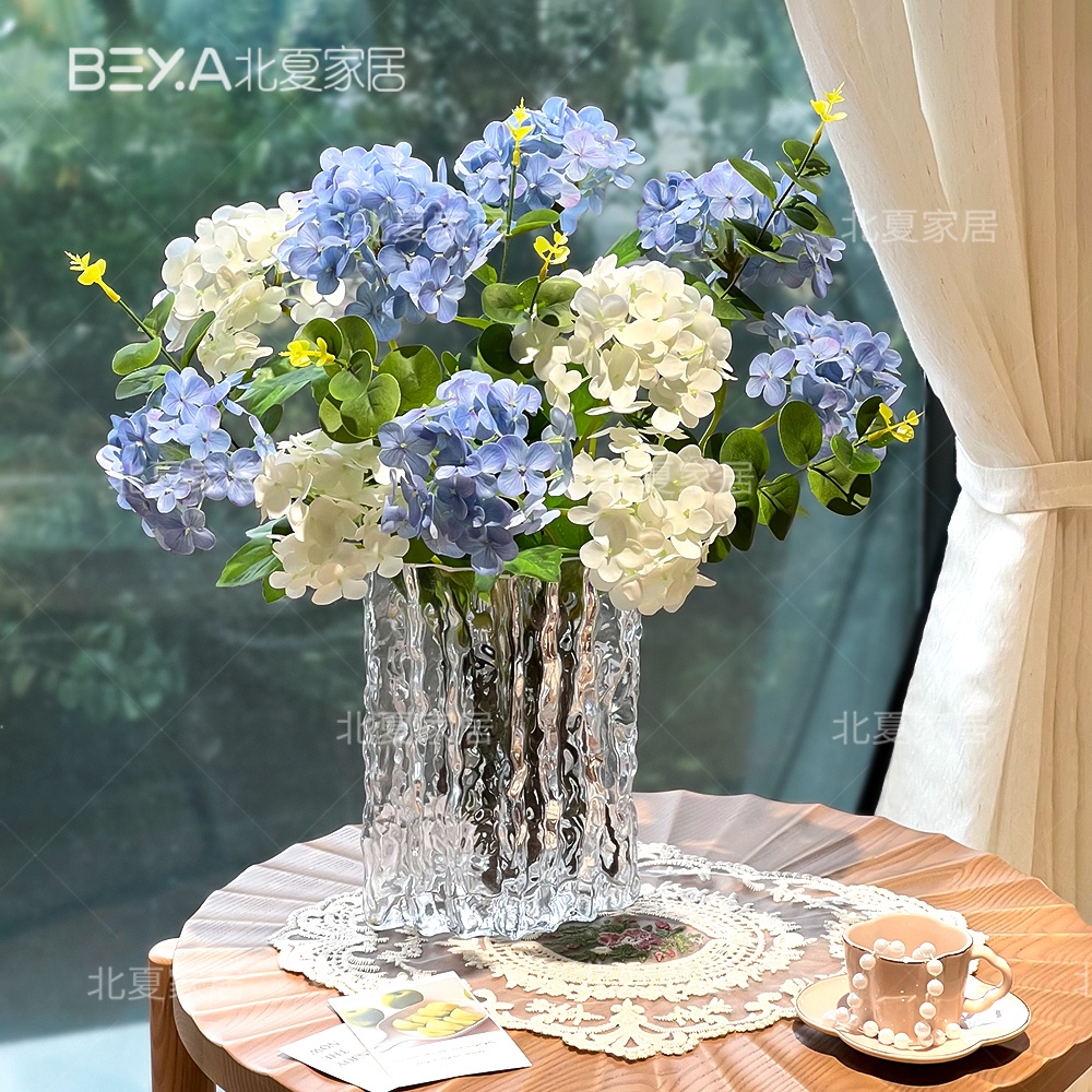 超逼真手感保湿仿真大朵绣球花高档客厅餐桌茶几装饰假花拍摄道具