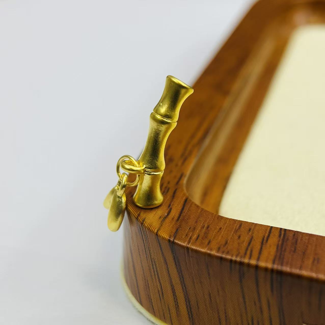 新金社黄金足金999带叶竹节弯管DP1159