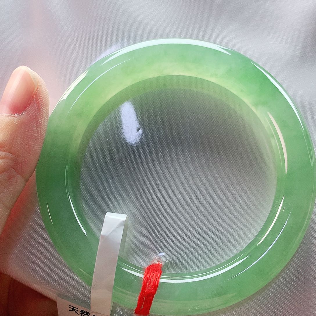 未镶嵌手镯（圆镯）翡翠53胖绿