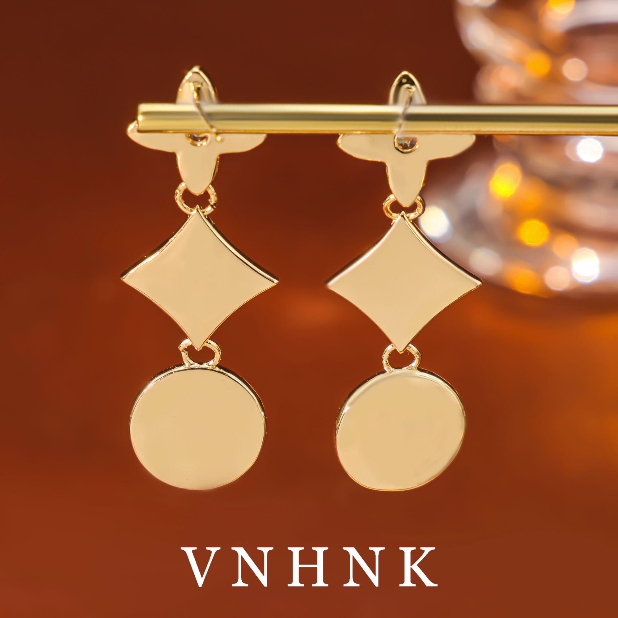 铜合金贝壳耳饰 美可儿    H498     金色小众百搭耳环