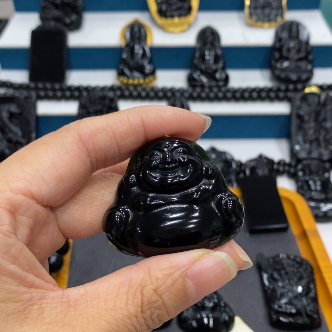 镜***缘蛇纹石玉未镶嵌吊坠