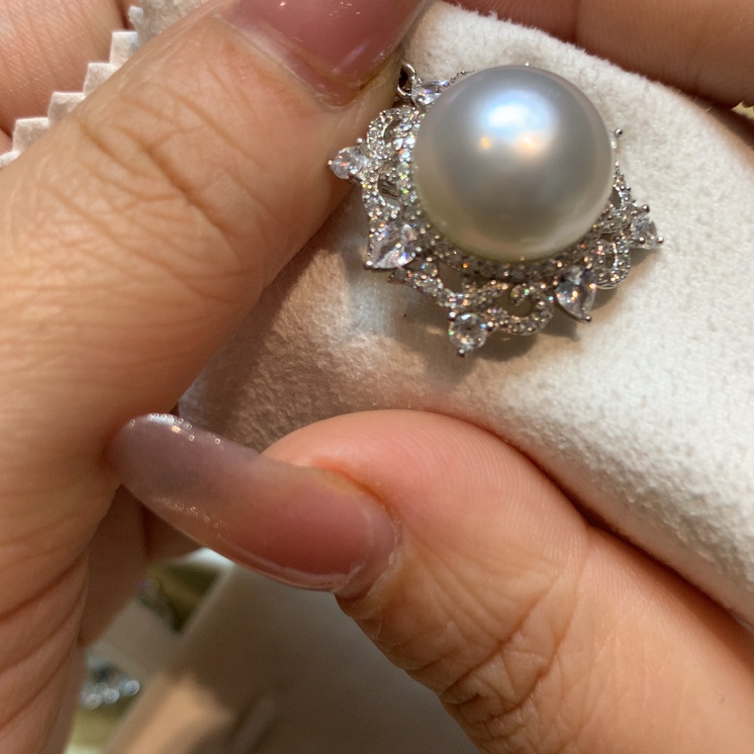 海水珍珠颈饰银S925镶嵌