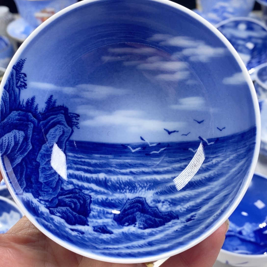 青花山水主人杯杯