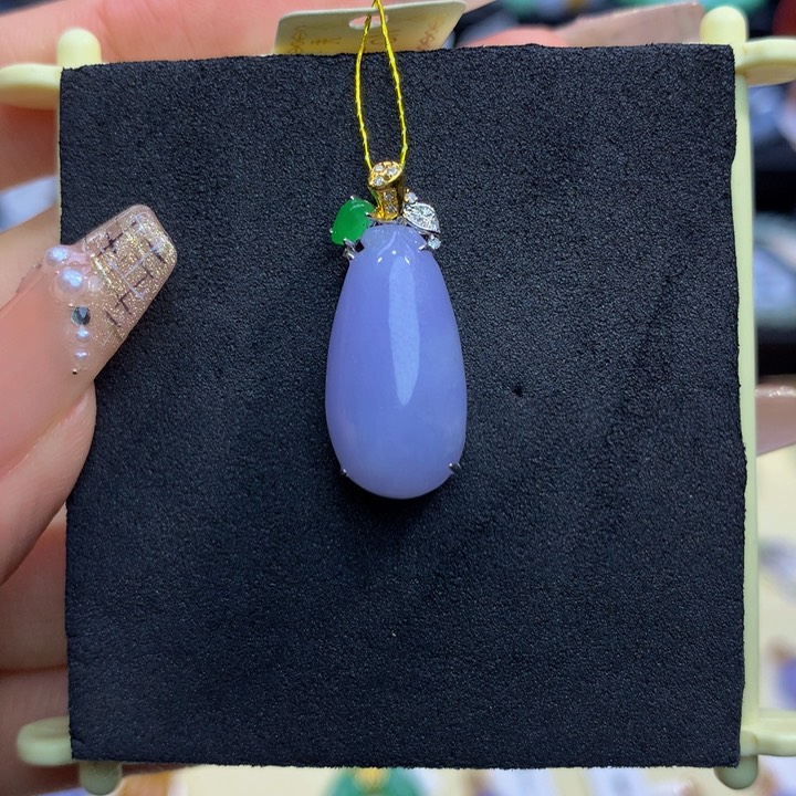 翡翠手链18K金镶嵌晓**寒翡翠