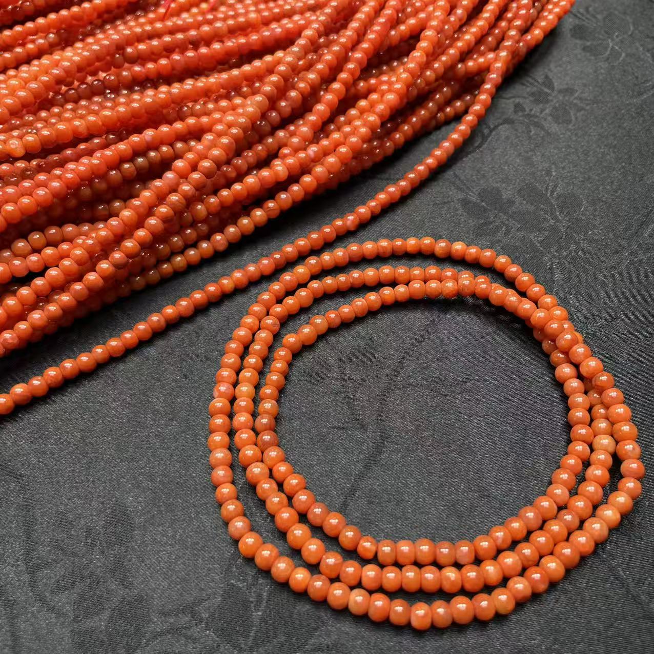 「戴琴珠宝」DQ5150-南红4mm左右多圈手串(多样性发其一）