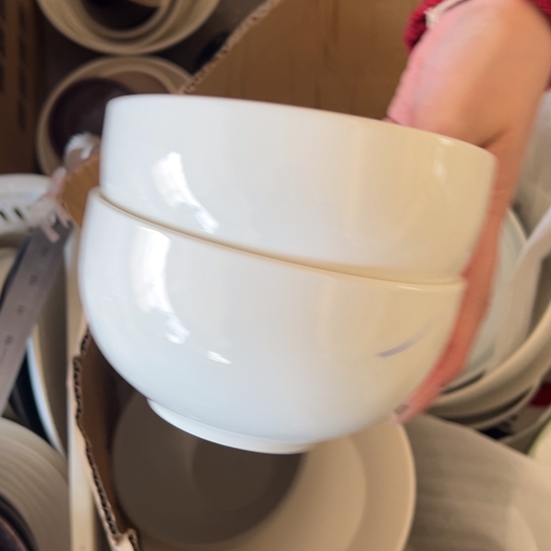 新骨瓷125瑕疵慎拍暖白5寸米饭碗 2只装