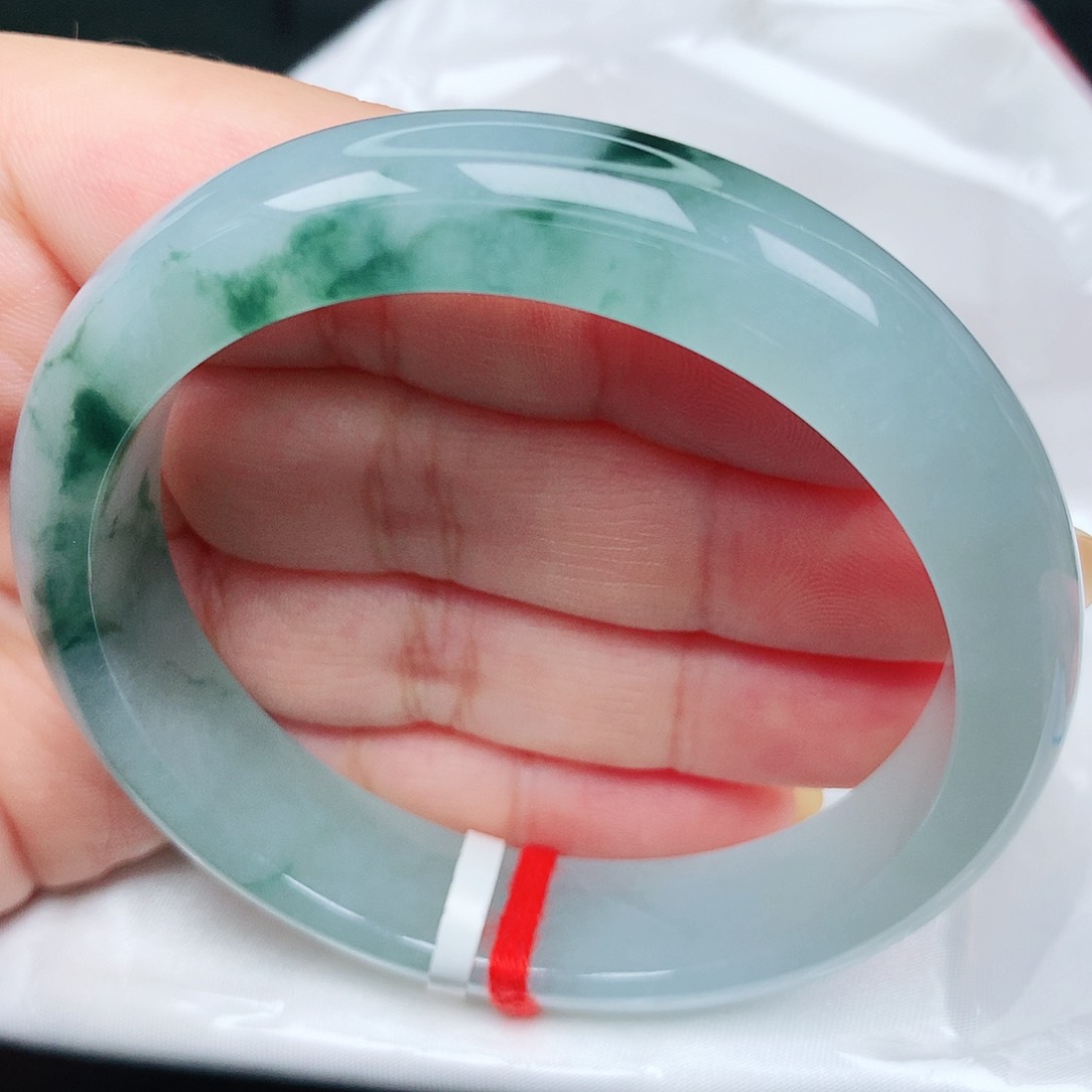 未镶嵌手镯翡翠12冰胶飘花