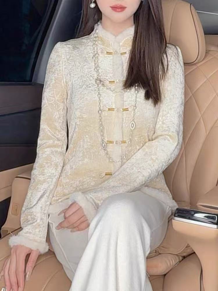 【773】新中式国风盘扣外套女秋冬季2025年新款唐装高级感上衣