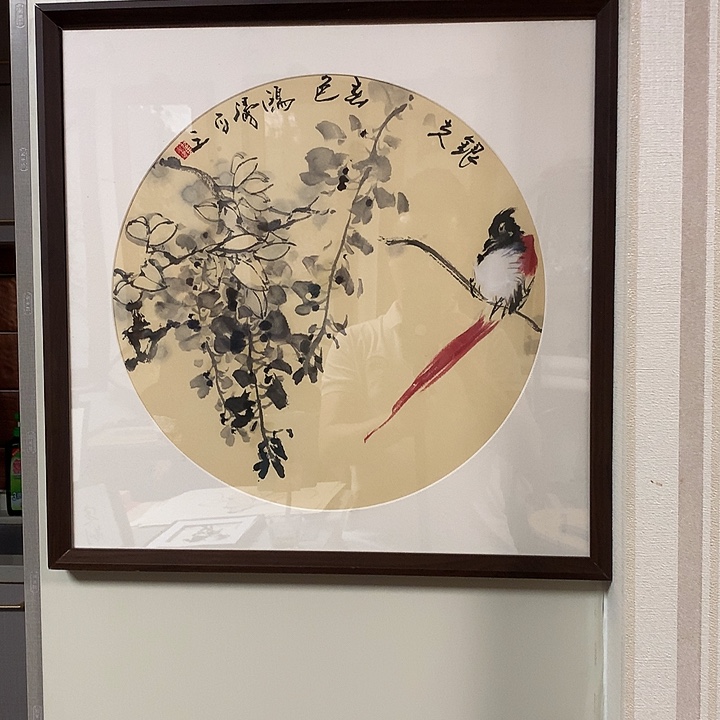 纸本手绘国画实木定制