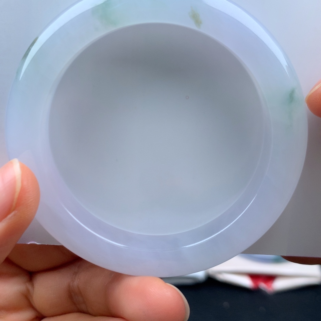 翡翠手镯未镶嵌冰紫飘花