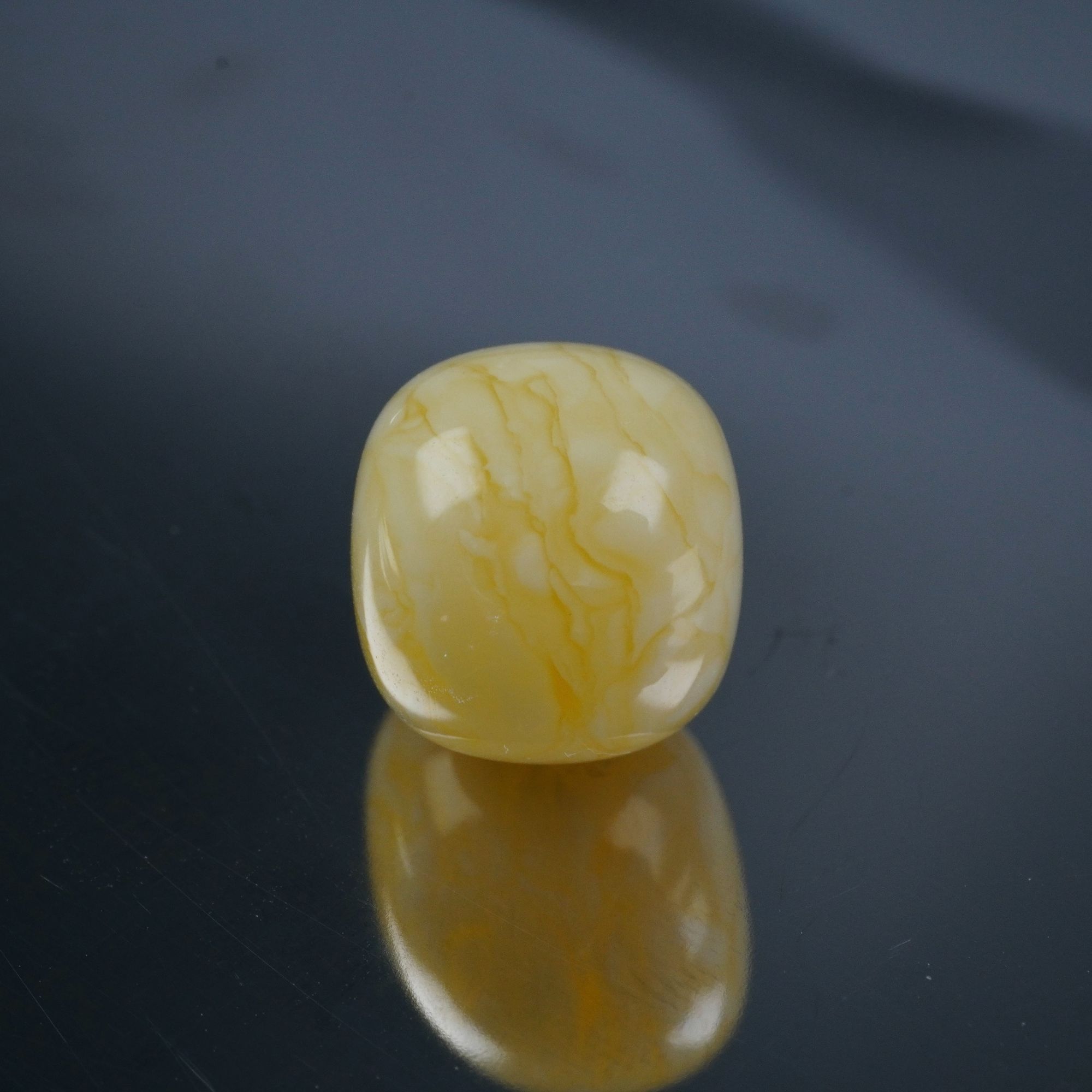 黄白满妖花老型尺寸11*10mm天然琥珀蜜蜡文玩配饰