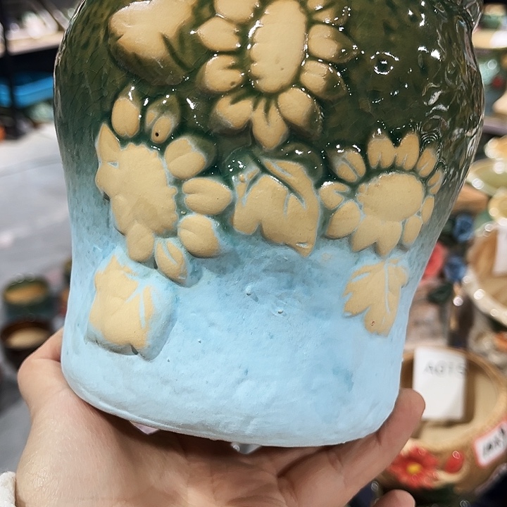 瓷片花盆多肉植物艺术品