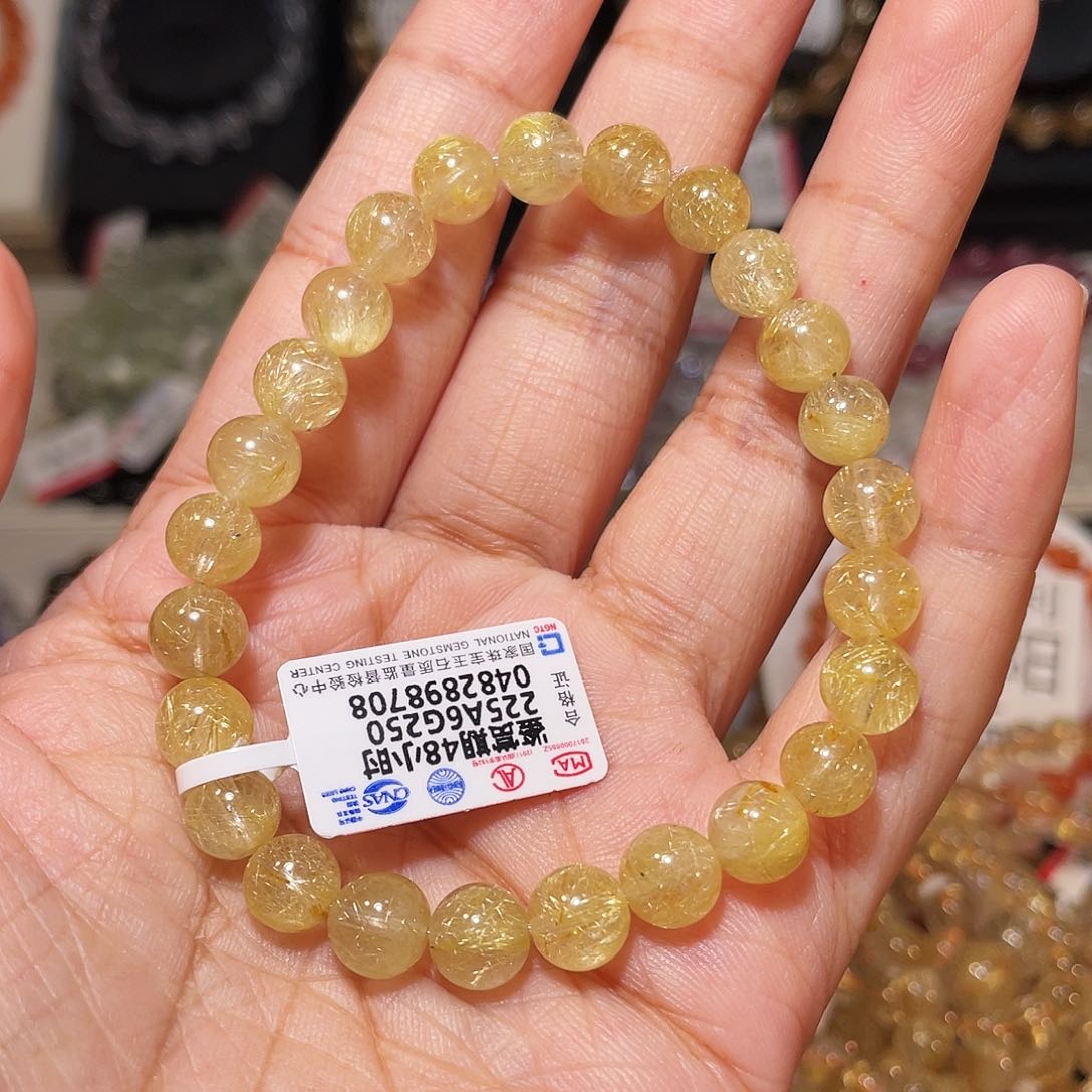 九****发晶手链未镶嵌金发满天星7.6m