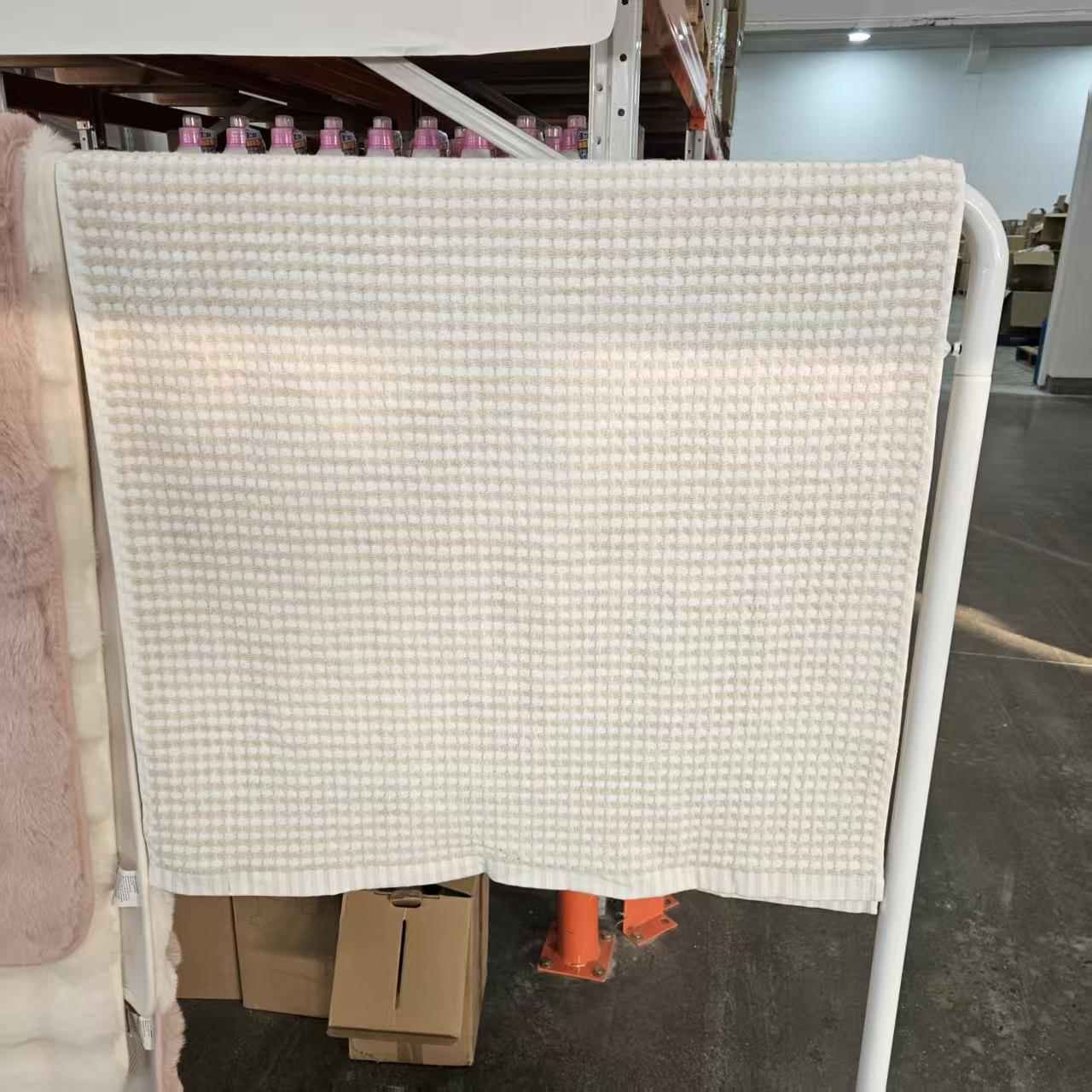 【140x70cm】摩瑟家居【D家唐可儿色织超大浴巾米白色】HAZC