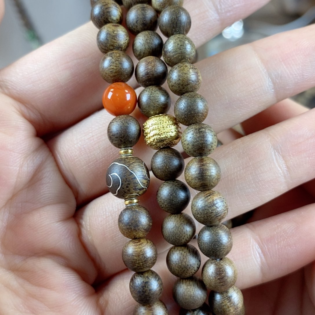 沉香木手串文莱卡6mm三圈