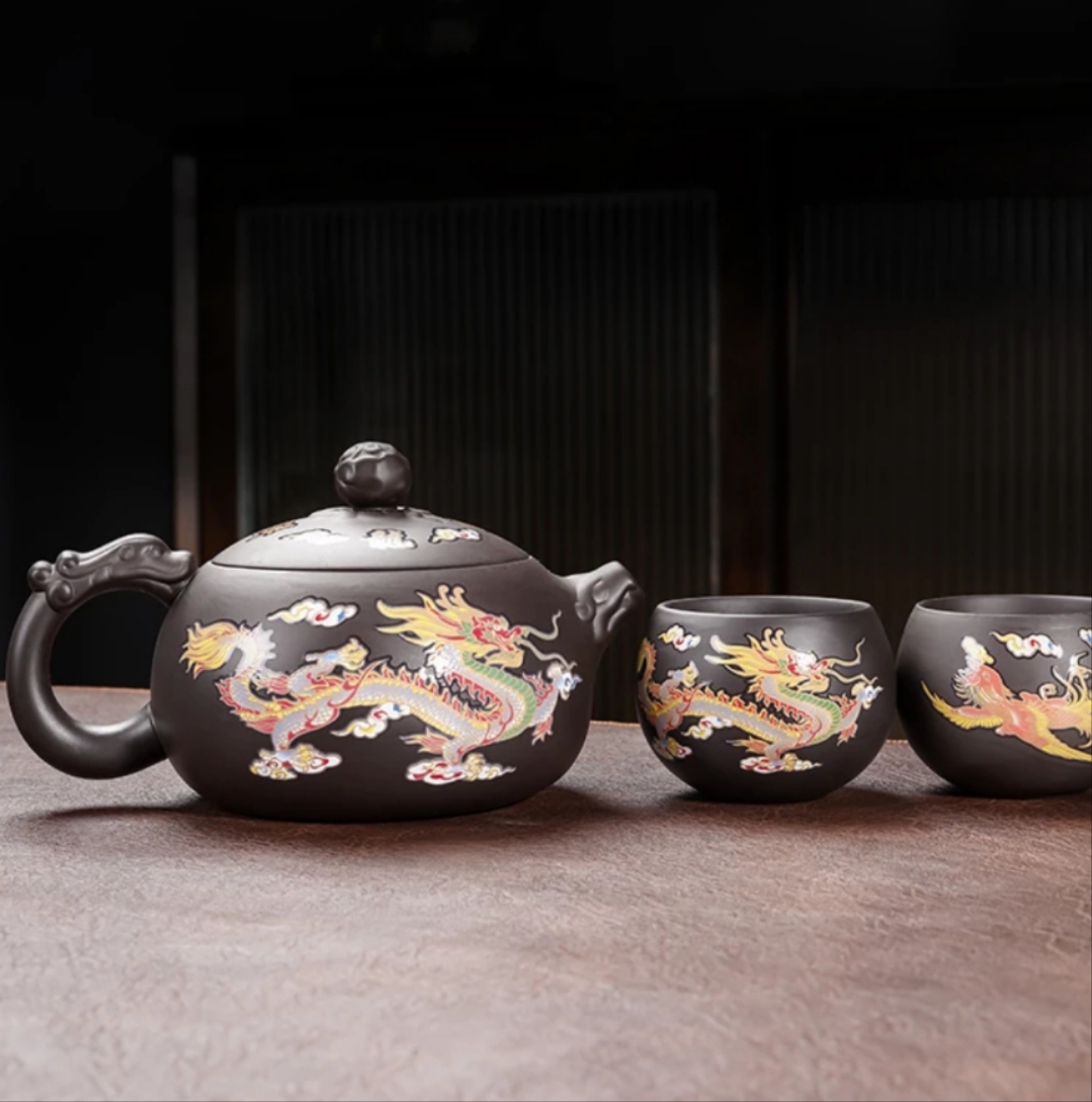 【展宏茶具】紫砂大容量500ml变色西施壶一壶两杯