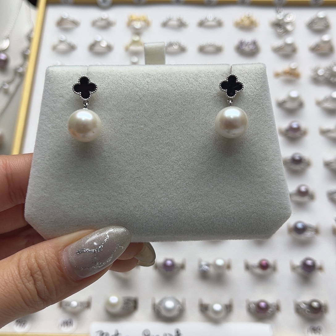 耳饰淡水珍珠银S925镶嵌