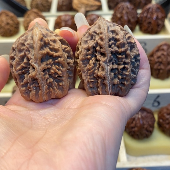 桃核把件七彩蚂蚁墩