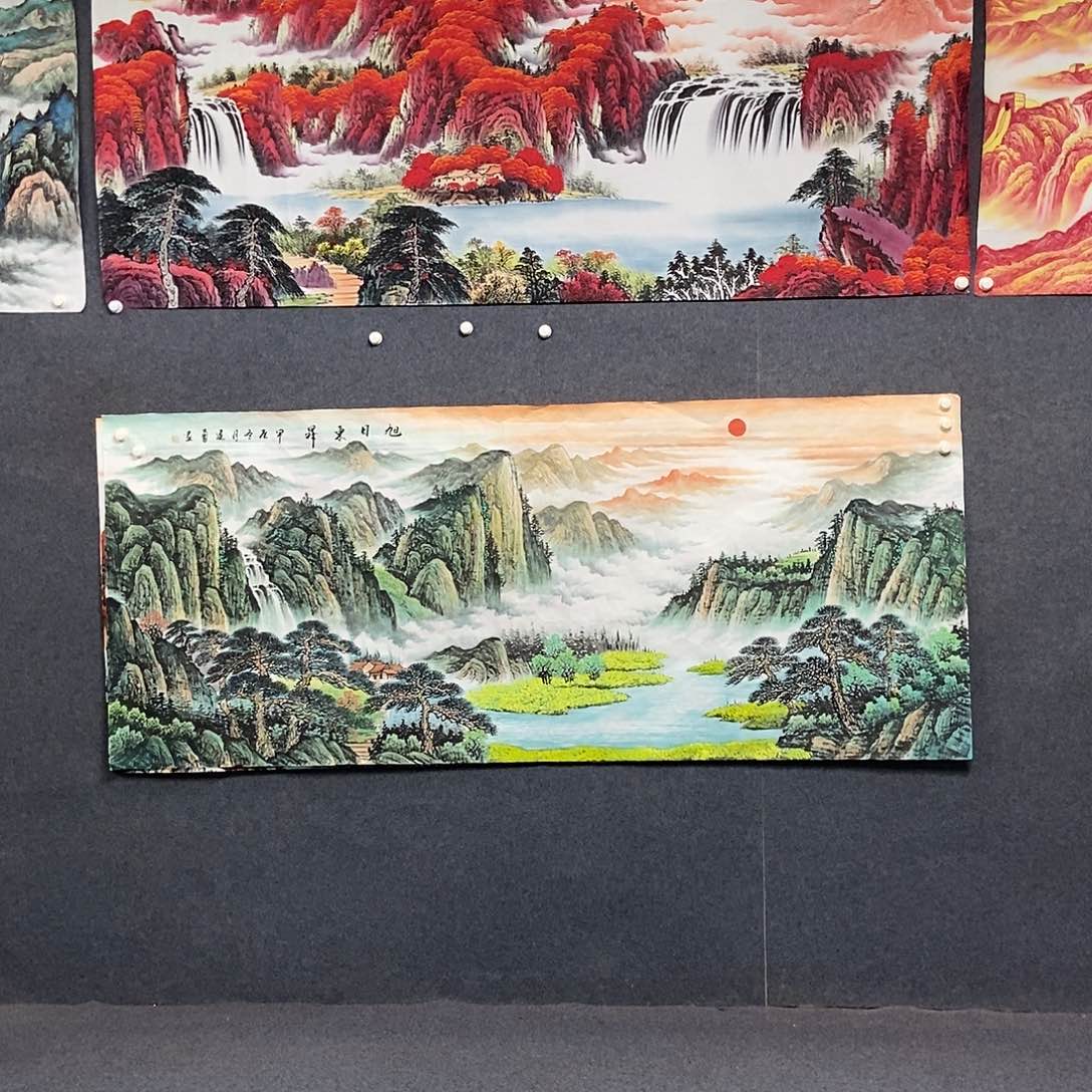 国画小八尺山水一副