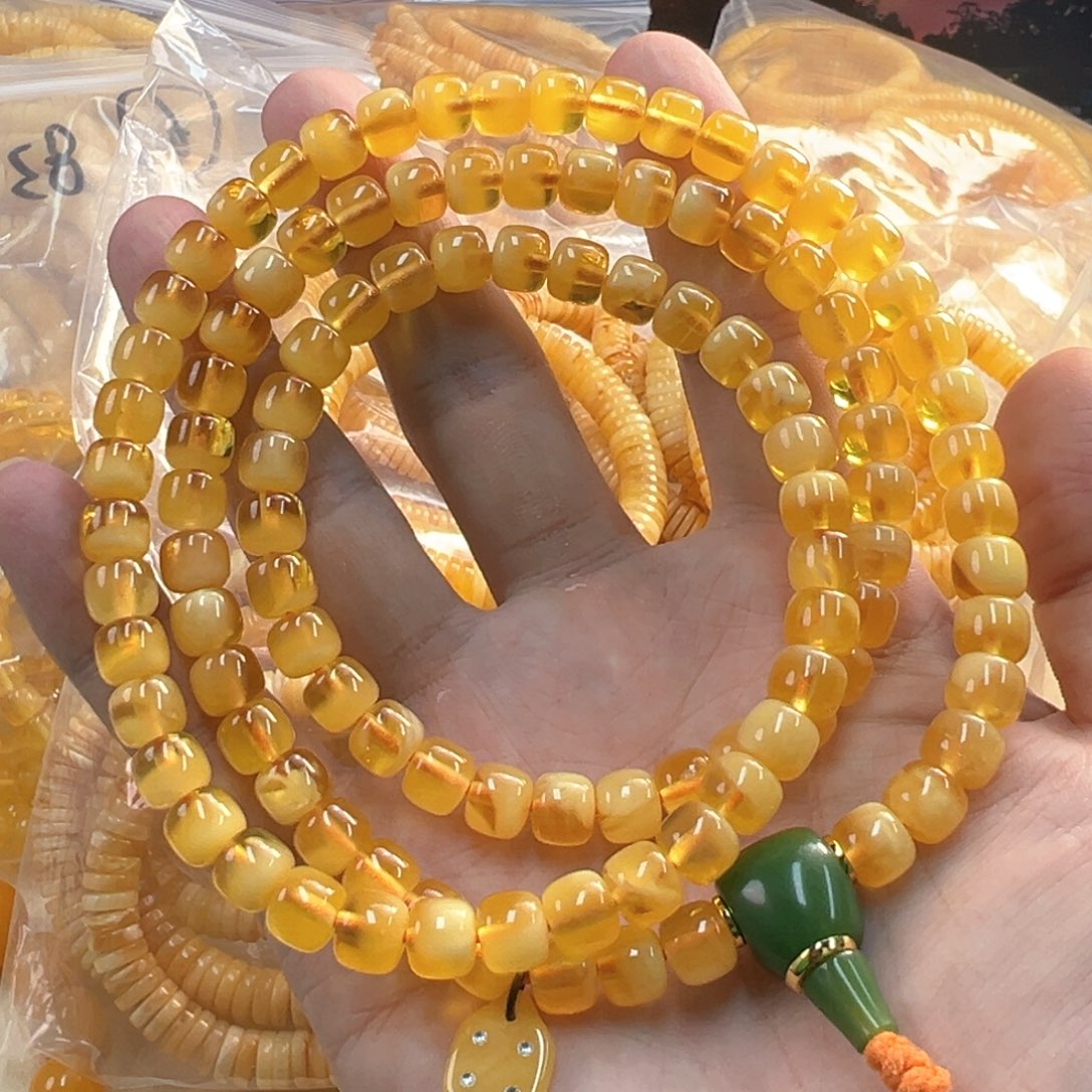 琥珀未镶嵌裸石8聚宝盆108