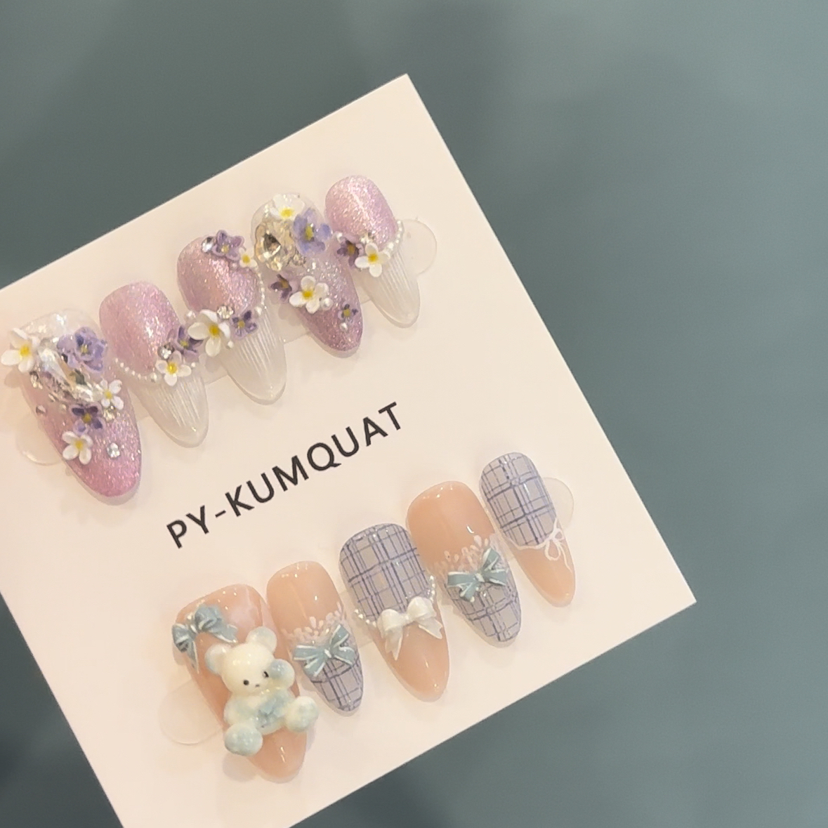 —Nail「PY-紫里紫气」显白高级纯手工穿戴甲可拆卸美甲