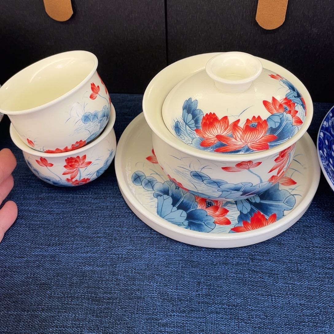 陶景德陶瓷盖碗茶具