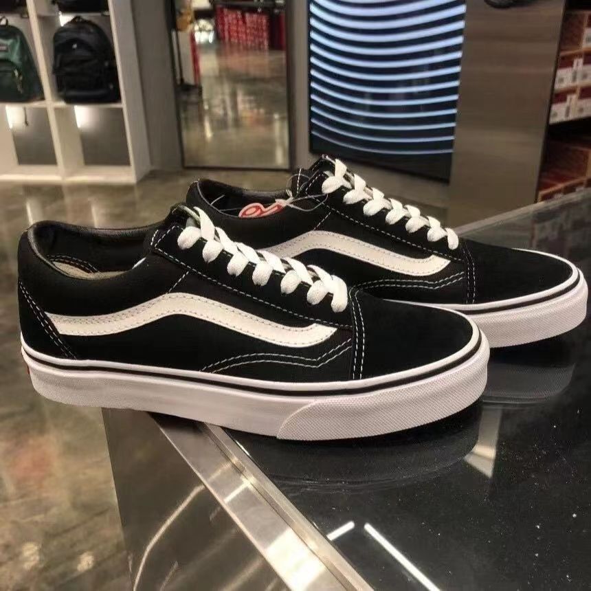 纯原万斯帆布鞋低帮小板鞋经典款百搭圆头男女情侣运动休闲鞋高帮