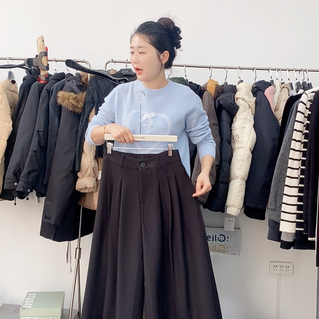 高腰阔腿裤120斤以内