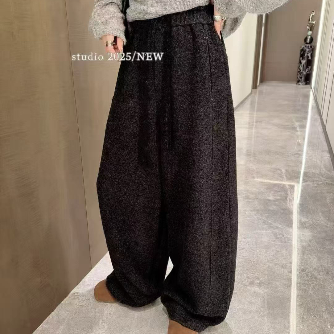 绒绒宽松显瘦慵懒大长腿裤女秋冬季