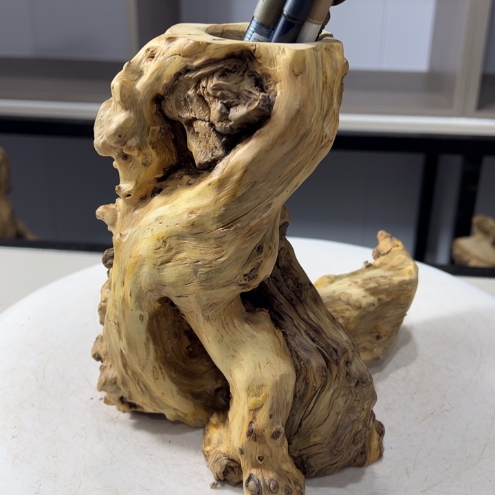 木石榴木榴疤茶桶笔筒