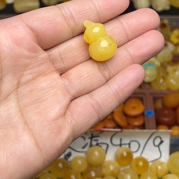 蜜蜡未镶嵌珠宝奇石天然蜜蜡福禄双全182