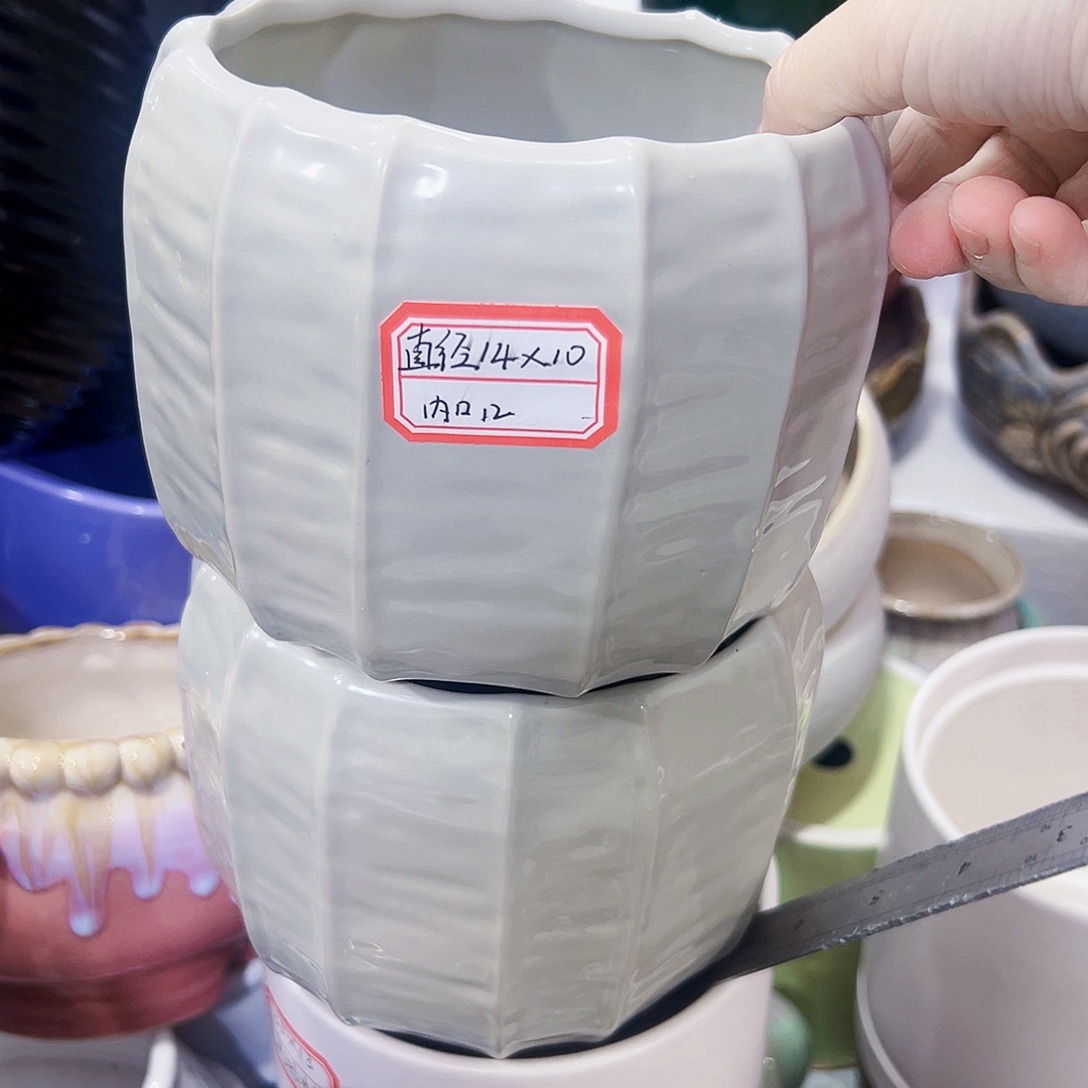 有孔外贸尾单陶瓷花盆凑单10米包邮