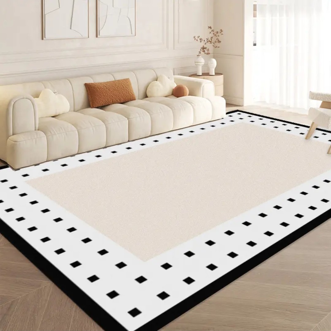 加厚防滑轻奢免洗可擦现代风客厅地毯卧室床边毯