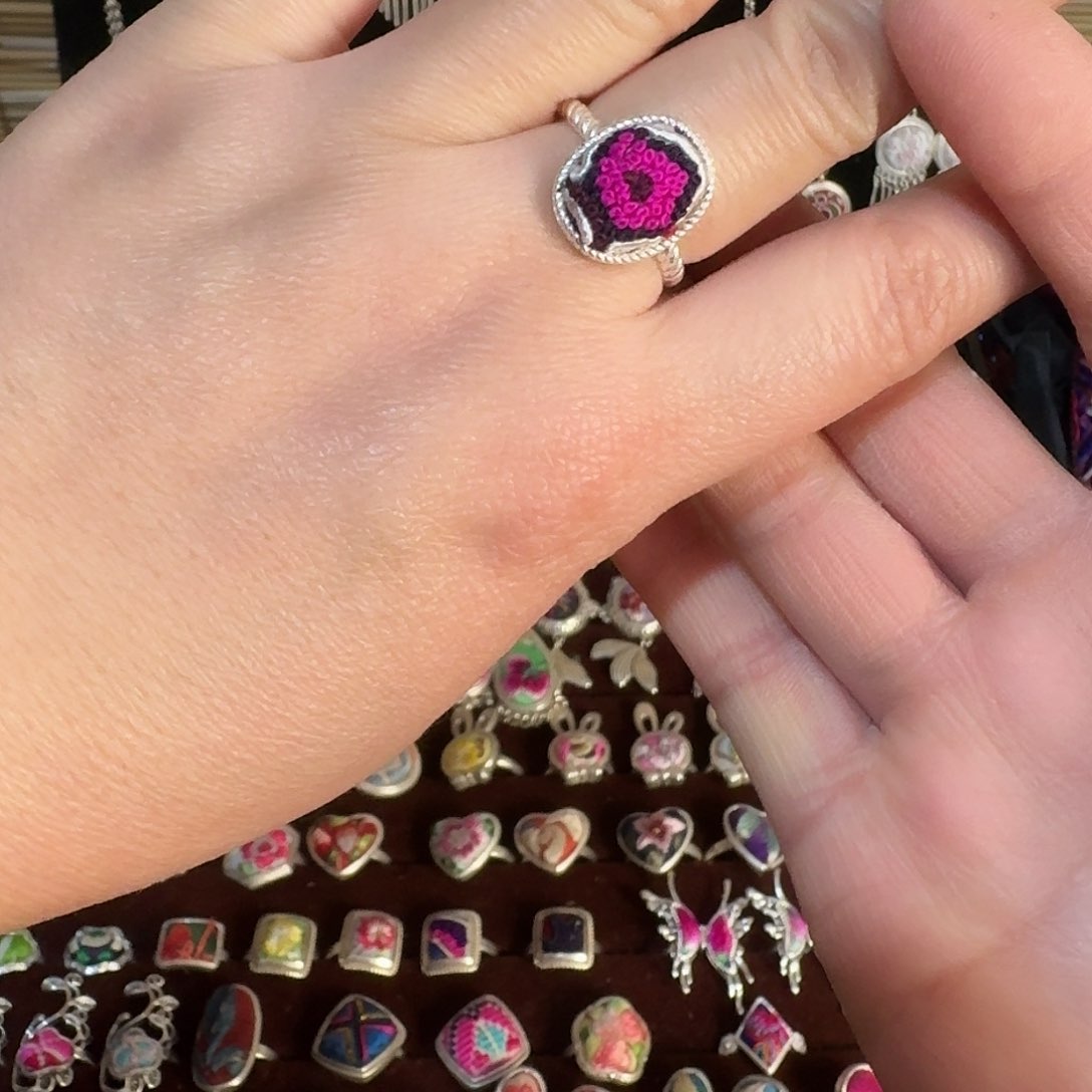 刺绣民族风刺绣老绣戒指