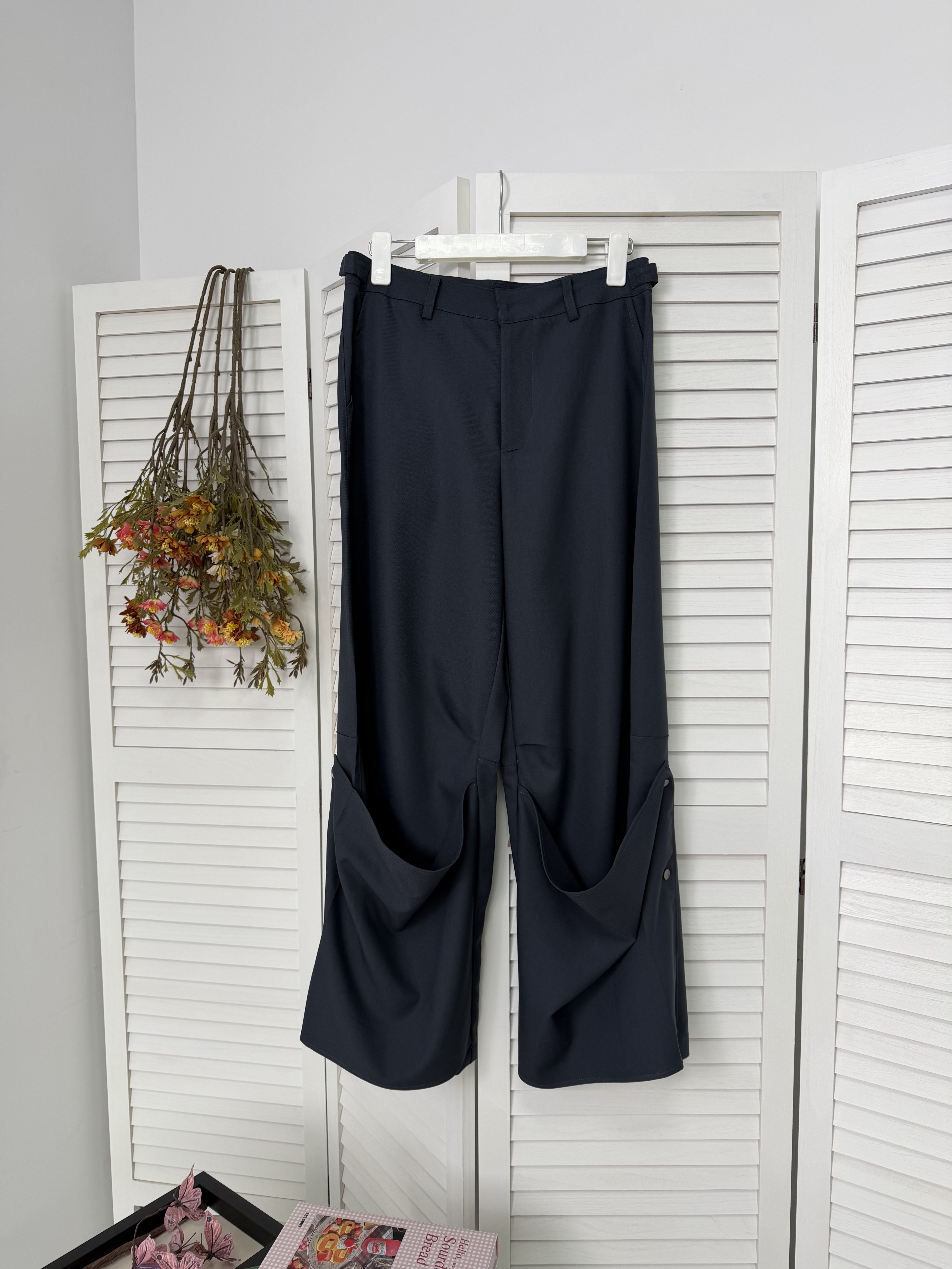 MONA 气质设计感小众宽松 垂感中腰裤子女小个子 2025早秋新款