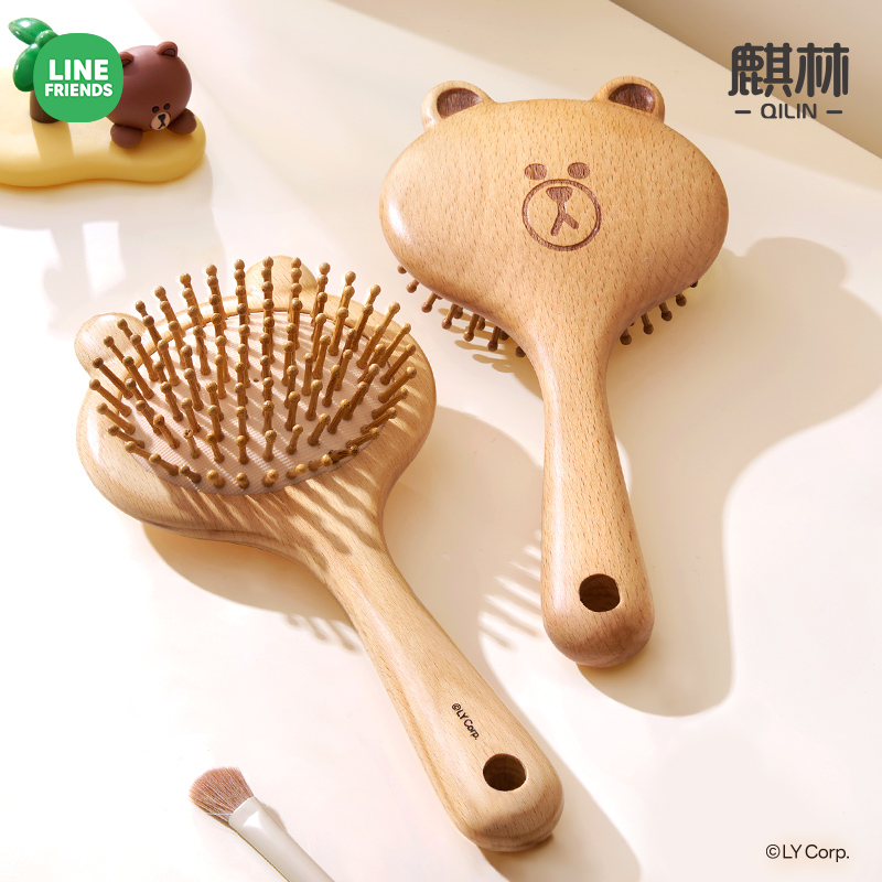 【麒林】布朗熊榉木按摩气垫梳*1把