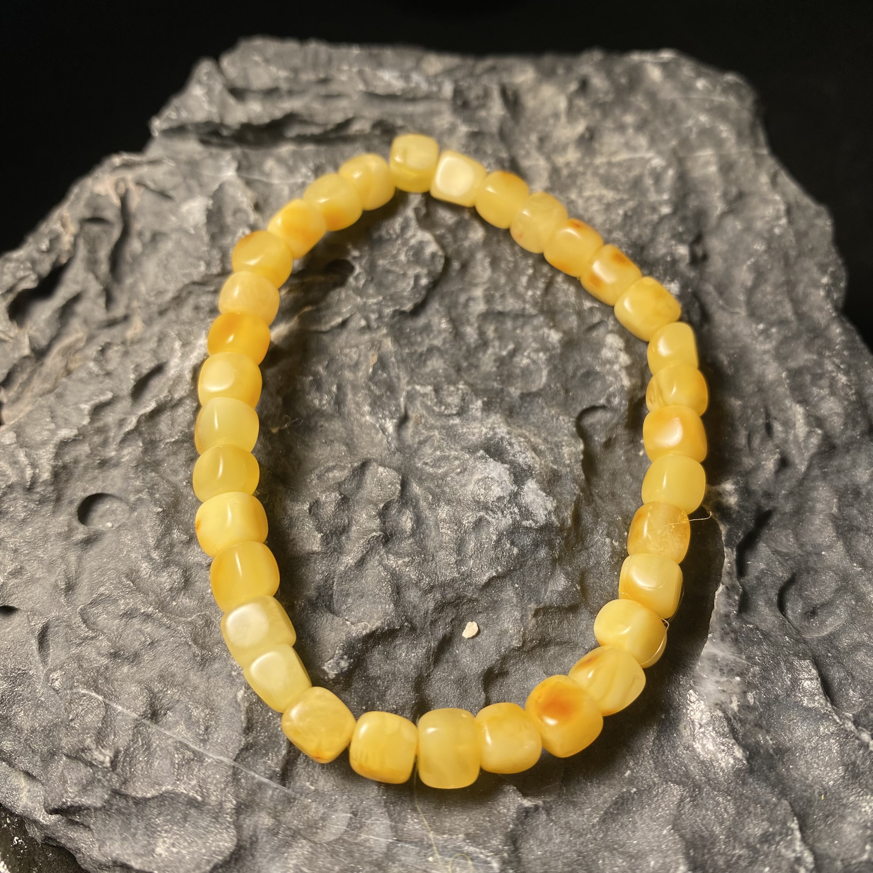 天然原矿蜜蜡手串玉米粒小方糖约卡6