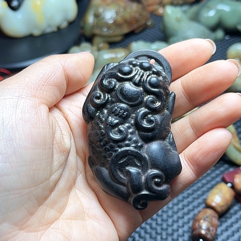 白玉菩提吊坠摆件