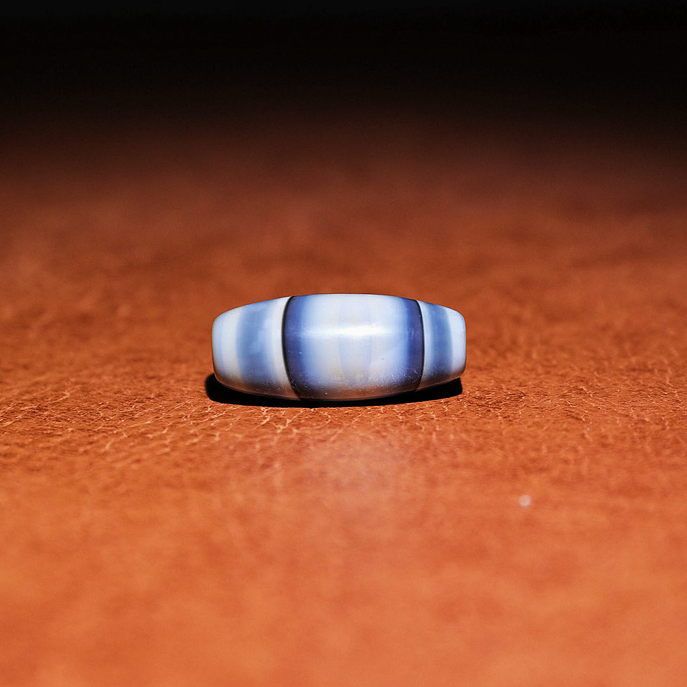 蓝沁缠丝玛瑙珠子