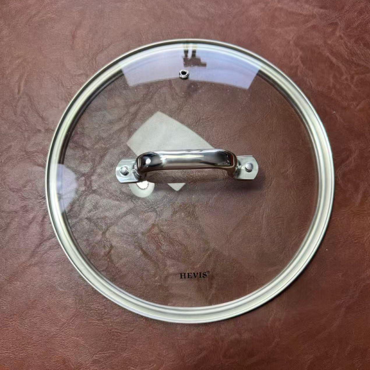 24cm外贸原单高硼硅加厚玻璃盖（把手随机）