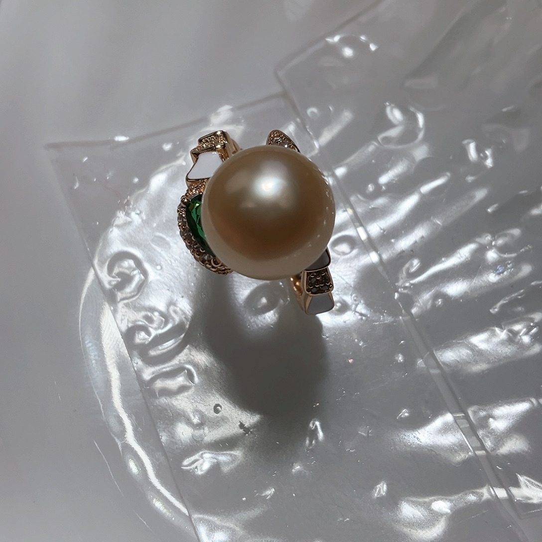 海水珍珠戒圈银S925镶嵌