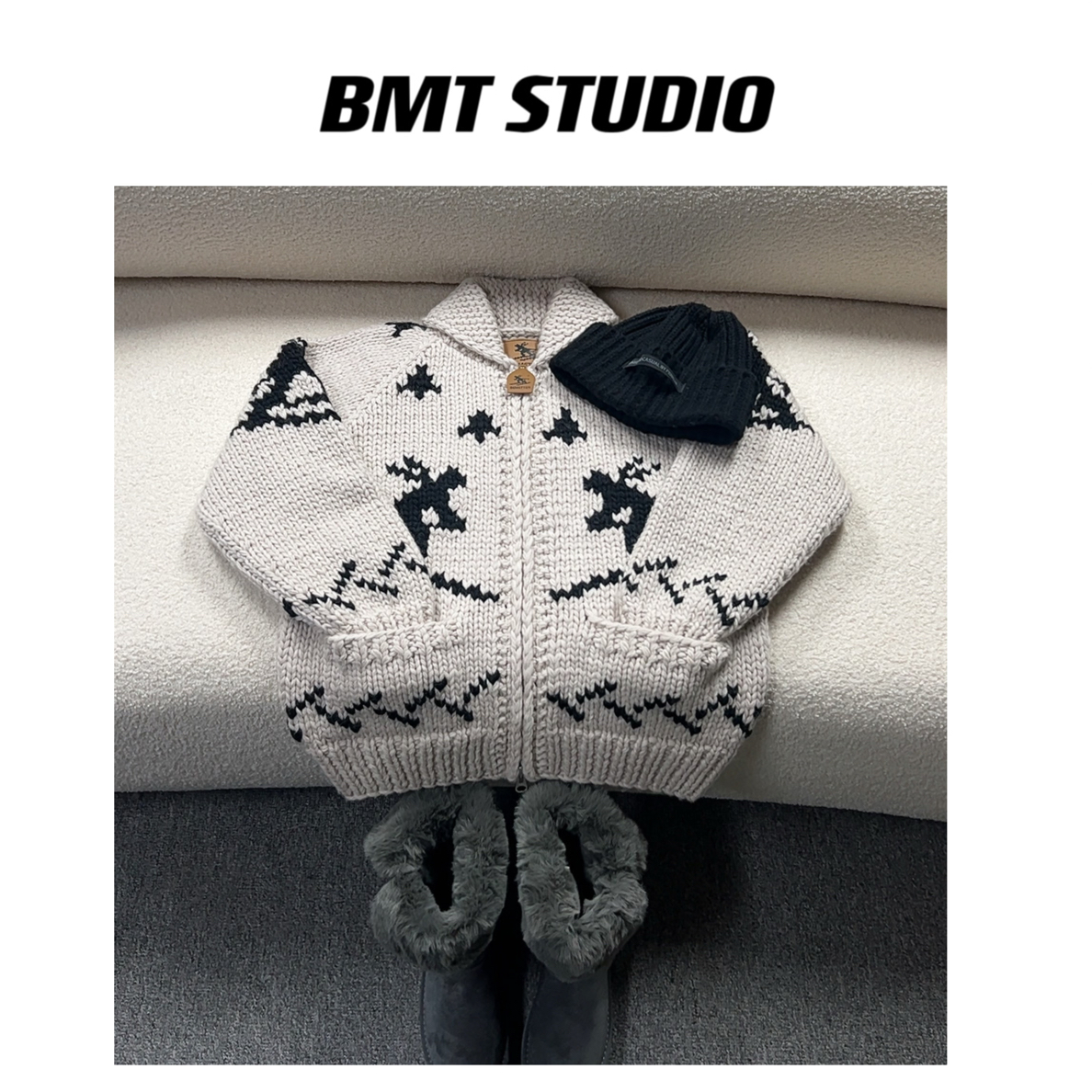 【挪威滑雪】“100%美丽奴羊毛”+“匠人纯手工棒针”挪威燕麦滑雪毛衣