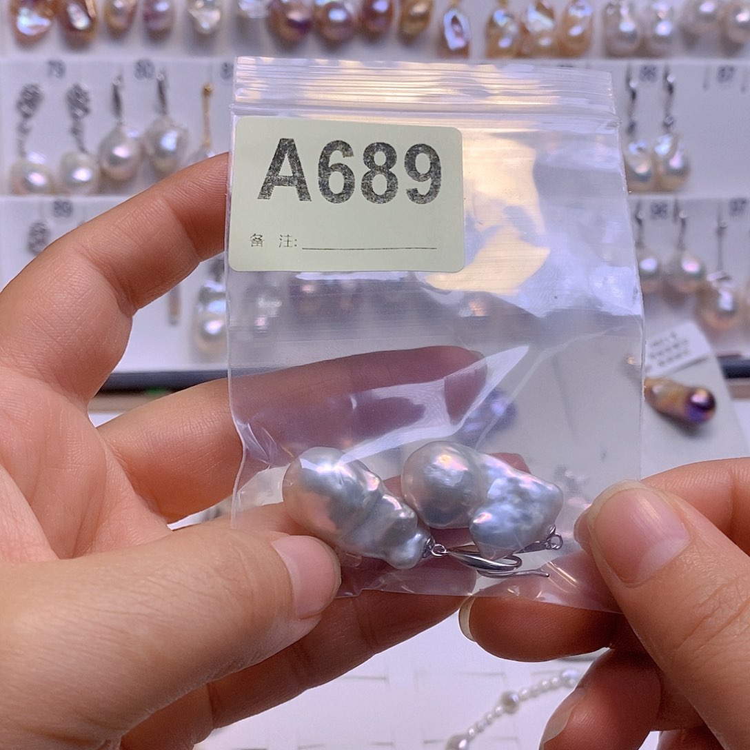 淡水珍珠耳饰银S925镶嵌